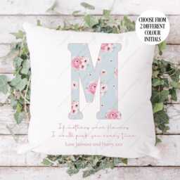 Personalised Flower Gift, Roses Cushion, Floral Gift For Grandma, Friend, Mum, Chic Rose - thumbnail 3