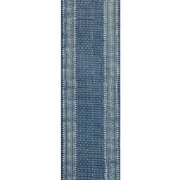 Custom Cotton Runner Rug Indigo Blue Dabu Print, Hand Blocked - thumbnail 2