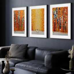 Orange Sunset Stroll Framed Art Print Trio - thumbnail 2