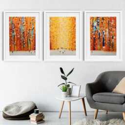 Orange Sunset Stroll Framed Art Print Trio - thumbnail 3