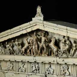 Parthenon West Facade Architectural Model, Doric Column Sculpture, Classical Greece Replica - Hand Painted Limited Edition - thumbnail 3
