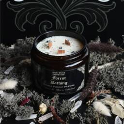 Forest Bathing Candle/Woodland Candle, Vegan Gift, Hedge Witch Crystal Infused - thumbnail 2