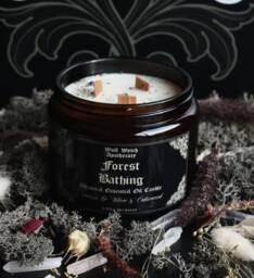 Forest Bathing Candle/Woodland Candle, Vegan Gift, Hedge Witch Crystal Infused - thumbnail 1
