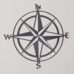 Rustic Nautical Compass Recycled Metal Art 24 Inch - thumbnail 2