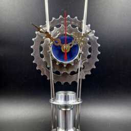 Handmade Steampunk Bicycle Clock Recycled Bike Part Desk Decor - thumbnail 3