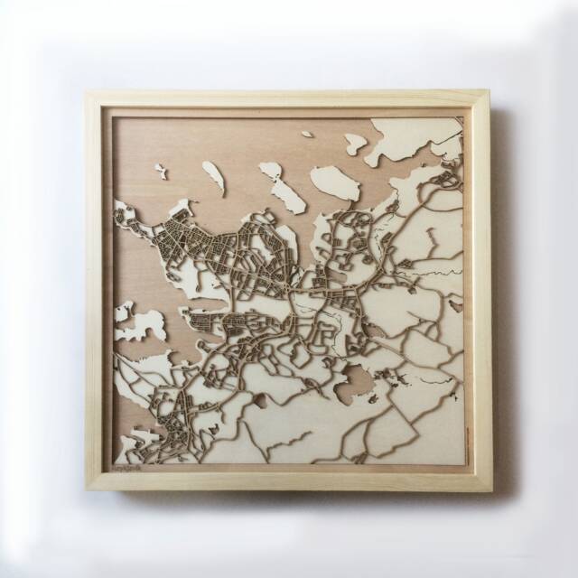 Reykjavik Wooden Map - Laser Cut 3D City Streets Wall Art - image 1