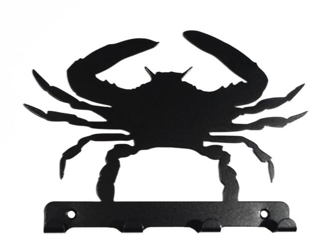 Crab Silhouette Key Hook Rack - Metal Wall Art