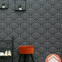 Karasu Japanese Sashiko Wall Stencil, Floral Pattern Stencil For Walls, Japandi Home Decor - thumbnail 4