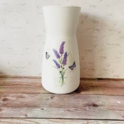 Pretty Lavender & Butterfly Vase, Purple Flower Decorations, Gifts, Home Decor, Vase - thumbnail 3