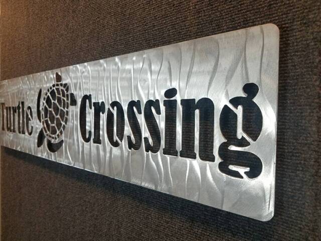 Turtle Crossing Sign - Metal Xing Wall Art No Rust Decor Lover Beach House Patio - image 1