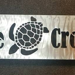 Turtle Crossing Sign - Metal Xing Wall Art No Rust Decor Lover Beach House Patio - thumbnail 2