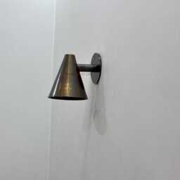 1950's Mid-Century Brass Cone Wall Sconce Italian Modern Light Fixture Sputnik Lamp Bedroom - thumbnail 3