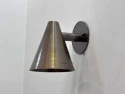 1950's Mid-Century Brass Cone Wall Sconce Italian Modern Light Fixture Sputnik Lamp Bedroom - thumbnail 1
