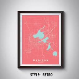 Madison Wi Map Print Vintage Style Office Wall Art - thumbnail 4