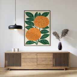 Orange Flower Poster, Botanical Wall Art, Floral Nature Print - thumbnail 3