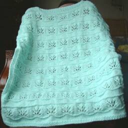 New Handmade Pastel Green Mint Knit Crochet Baby Afghan Blanket Throw Newborn Infant Soft Floral