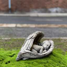 Stone Baby Angel Statue Concrete Sculpture Outdoor Memorial Child Decoration Sleeping Ornament Angel Lover Gift Yard Art - thumbnail 2
