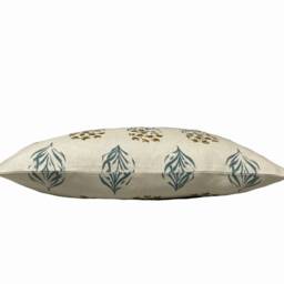 Penny Morrison Kalindi Yellow/Blue Fabric Double Sided Cushion Cover Pillow - thumbnail 3