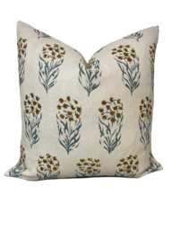 Penny Morrison Kalindi Yellow/Blue Fabric Double Sided Cushion Cover Pillow - thumbnail 1