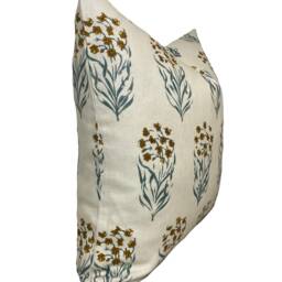 Penny Morrison Kalindi Yellow/Blue Fabric Double Sided Cushion Cover Pillow - thumbnail 2