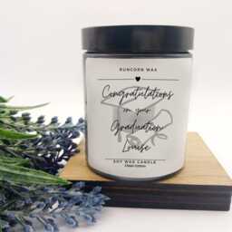 Personalised Graduation Congratulations Candle Gift Soy Wax, Scented Present For Family Friend Her Him - thumbnail 3