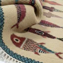 Handwoven Wool Koi Fish Runner Rug, Japanese-Inspired Home D??cor - thumbnail 3