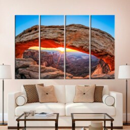 Utah Usa Mesa Arch in Canyonlands National Park America Landscape Poster Bedroom Wall Art Giclee Fine Print Sundown Print Canvas - thumbnail 2