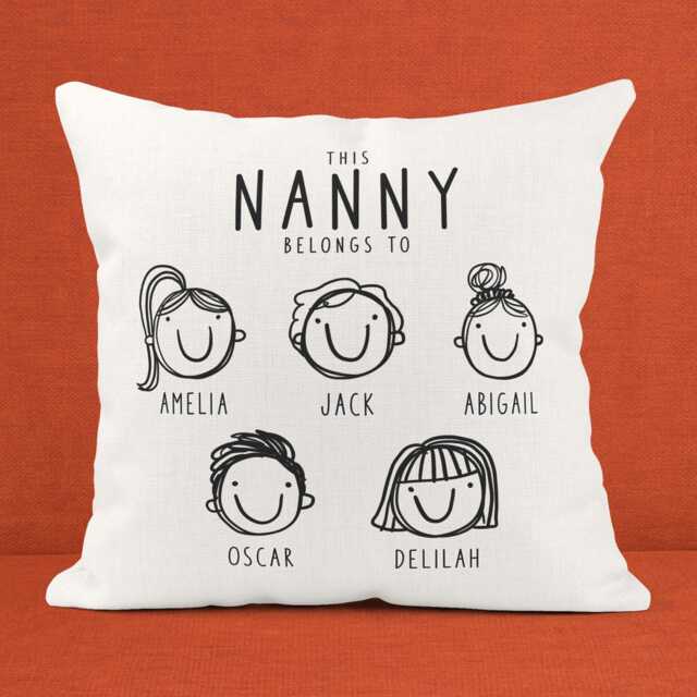 Personalised This Nanny Belongs To Cushion - Custom Nanna Nan Gift With Grandchildren's Names For Mother's Day, Birthday Or Christmas - image 1