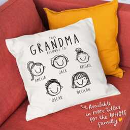 Personalised This Nanny Belongs To Cushion - Custom Nanna Nan Gift With Grandchildren's Names For Mother's Day, Birthday Or Christmas - thumbnail 3