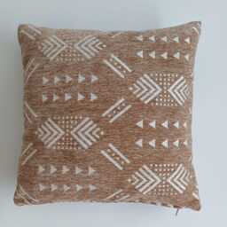 Moroccan Velvet Cushion Cover, Handmade Brocade Clay Brown Pillow Decorative 16''x16''/40x40 cm - thumbnail 4