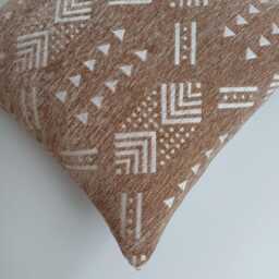 Moroccan Velvet Cushion Cover, Handmade Brocade Clay Brown Pillow Decorative 16''x16''/40x40 cm - thumbnail 3