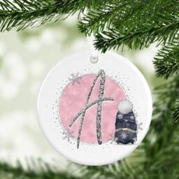 Gonk Gonks Christmas Personalised Pink Navy Kids Gift Present Keepsake Novelty Bauble Tree Xmas Son Mum Girlfriend Dad Daughter - thumbnail 2