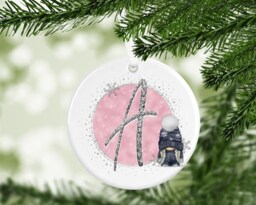 Gonk Gonks Christmas Personalised Pink Navy Kids Gift Present Keepsake Novelty Bauble Tree Xmas Son Mum Girlfriend Dad Daughter - thumbnail 1