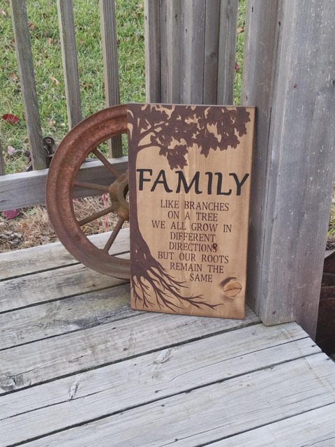 Rustic Family Tree Sign Wooden Family Sign - Roots Stained Rustic Wall Decor Tree Like Branches ...