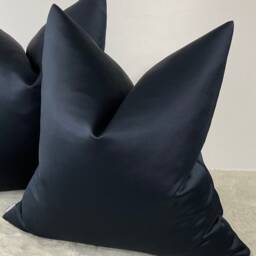Navy Cushion Cover Luxury Collection Harlequin Fabric Double Sided Handmade in UK Satin Textured Look - thumbnail 2