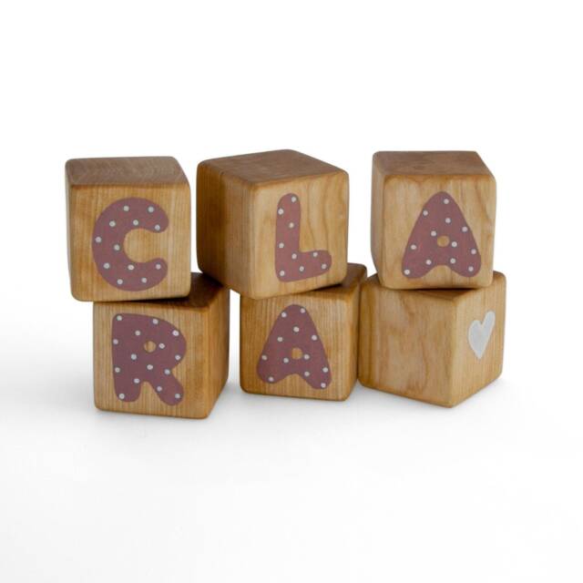 Personalized Wooden Name Blocks Lilac Nursery Decor - image 1