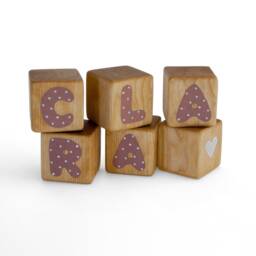 Personalized Wooden Name Blocks Lilac Nursery Decor