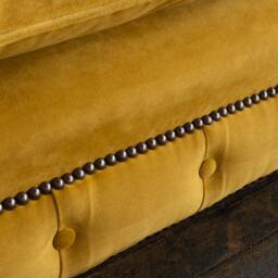 British Handmade 3 Seater Mustard Velvet Fabric Chesterfield Sofa - thumbnail 3