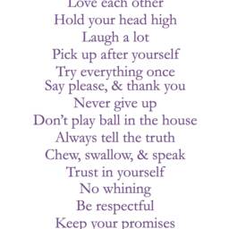 House Rules Quote, Vinyl Wall Art Sticker Decal Mural. Home, Decor. Living Room, Hallway, Dining Room. Family. 65cm Wide X 107.7cm High - thumbnail 4