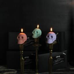 Skull Candles Gift Box - Pastel Goth Vegan Decor Gothic Christmas Gifts For Her Handmade By The Blackened Teeth - thumbnail 1