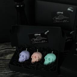 Skull Candles Gift Box - Pastel Goth Vegan Decor Gothic Christmas Gifts For Her Handmade By The Blackened Teeth - thumbnail 3