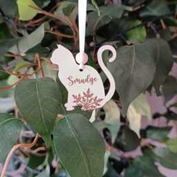 Cat Christmas Tree Ornament - Personalised Decoration Memorial Loss Of Furry Friend - thumbnail 4