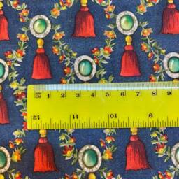 1125. Red & Blue Tassel 100% Cotton Floral Cushion Cover, Various Sizes - thumbnail 2