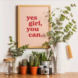 Yes Girl You Can Print Set - Positive Home Office Decor, Multicoloured Posters, Motivational Inspirational Art - A4, A3, A2, A1 Unframed - thumbnail 3