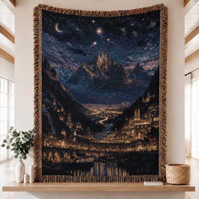 Velaris Woven Blanket, Sjm, Acotar Merch The Night Court Throw A Of Thorns & Roses Romantic Blanket - image 1