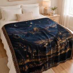 Velaris Woven Blanket, Sjm, Acotar Merch The Night Court Throw A Of Thorns & Roses Romantic Blanket - thumbnail 3