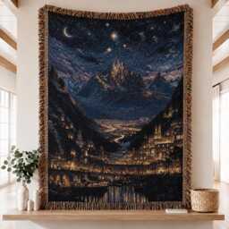 Velaris Woven Blanket, Sjm, Acotar Merch The Night Court Throw A Of Thorns & Roses Romantic Blanket - thumbnail 1