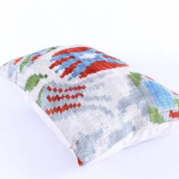 16x24 Ikat Velvet Pillow Cover, Handmade Cushion, Decorative Throw Pillow, Boho Cushion Turkish Home Decor - thumbnail 4