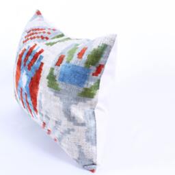 16x24 Ikat Velvet Pillow Cover, Handmade Cushion, Decorative Throw Pillow, Boho Cushion Turkish Home Decor - thumbnail 2