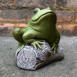Unique Frog Statue Concrete Sculpture Stone Animal Of The Swamp Water Decoration Front Door Ornament Frog Lover Gift Yard Art - thumbnail 2